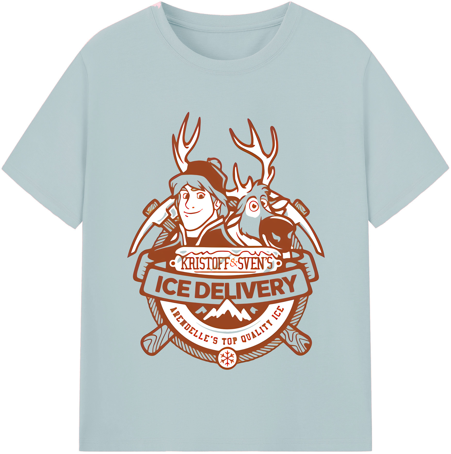 （画像用） アナと雪の女王 アンナ エルサ Frozen Anna Elsa 綿100％半袖Tシャツ（フロントプリント）